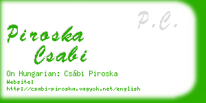 piroska csabi business card